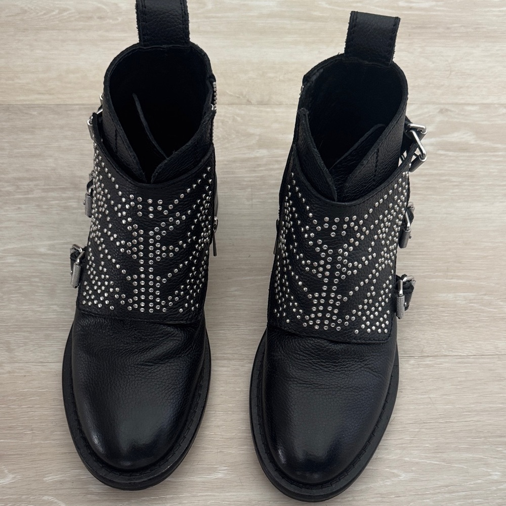 Zadig & Voltaire Black Studded Ankle Boots